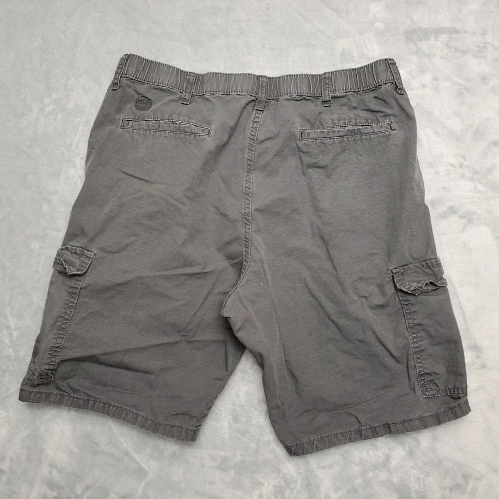 Wrangler Shorts Mens 32 Gray Ripstop Cargo Flat Front Utility Outdoor Workwear